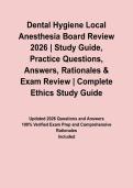 &NewLine;Dental Hygiene Local Anesthesia Board Review 2026 &vert; Study Guide&comma; Practice Questions&comma; Answers&comma; Rationales & Exam Review&NewLine;&NewLine;