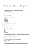 Maryland Pool Operator Study Guide Latest &lpar;2026&sol;2027&rpar; Verified Answers by Experts
