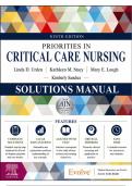 Solutions Manual for Priorities in Critical Care Nursing&comma; 9th Edition &lpar;Urden&comma; Stacy & Lough&comma; 2023&rpar; &vert; All Chapters 1&ndash;27 Covered&NewLine;