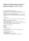 NURS 320&colon; Health Assessment Exam 1 &lpar;Elsevier Chapters 1-4&comma; 8-11&comma; 13-14&rpar;Latest &lpar;2026&sol;2027&rpar; Verified Answers by Experts