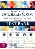 Test Bank for Priorities in Critical Care Nursing&comma; 9th Edition &lpar;Urden&comma; Stacy & Lough&comma; 2023&rpar; &vert; All Chapters 1&ndash;27 Covered&NewLine;