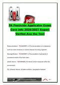 PA Pesticide Applicator Core Exam 2026&sol;2027 &vert; 60&plus; Questions & Answers &vert; IPM&comma; PA Pesticide Laws&comma; Labels&comma; Formulations&comma; PPE & Application Safety