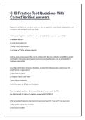 CHC Practice Test Questions With Correct Verified Answers