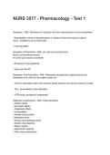 NURS 3517 - Pharmacology - Test 1 Questions with Verified Answers &lpar;2026&sol;2027&rpar;