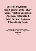 Exercise Physiology &ndash; Sport Science 2026 &vert; Study Guide&comma; Practice Questions&comma; Answers&comma; Rationales & Exam Review