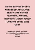 Intro to Exercise Science Knowledge Checks 2026 &vert; Study Guide&comma; Practice Questions&comma; Answers&comma; Rationales & Exam Review