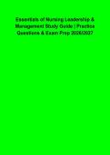 Essentials of Nursing Leadership & Management 2026&ndash;2027 &vert; Practice Questions & Answers &vert; Complete Exam Study Guide & Review