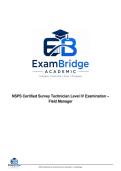 NSPS Certified Survey Technician Level IV Examination &ndash; Field Manager