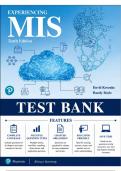 Test Bank for Experiencing MIS&comma; 10th Edition &lpar;Kroenke & Boyle&comma; 2022&rpar; &vert; All Chapters 1&ndash;12 Covered&NewLine;