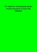 FF1 State Fire Training Exam 2026&ndash;2027 &vert; Firefighter 1 Practice Questions & Answers &vert; Complete Certification Exam Prep