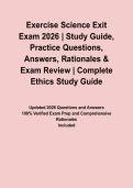 Exercise Science Exit Exam 2026 &vert; Study Guide&comma; Practice Questions&comma; Answers&comma; Rationales & Exam Review