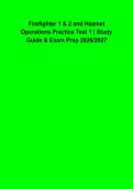 Firefighter 1 & 2 and HazMat Operations Exam 2026&ndash;2027 &vert; Practice Questions & Answers &vert; Complete Certification Exam Prep