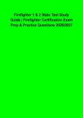Firefighter 1 & 2 State Test 2026&ndash;2027 &vert; Firefighter I & II Practice Questions & Answers &vert; Complete Certification Exam Prep