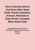 Intro to Exercise Science Final Exam 2026 &vert; Study Guide&comma; Practice Questions&comma; Answers&comma; Rationales & Exam Review&NewLine;&NewLine;