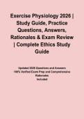 Exercise Physiology 2026 &vert; Study Guide&comma; Practice Questions&comma; Answers&comma; Rationales & Exam Review