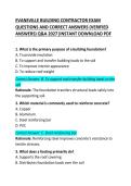 Evansville Building Contractor Exam Questions and Correct Answer