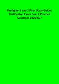 Firefighter 1 & 2 Final Exam 2026&ndash;2027 &vert; Certification Practice Questions & Answers &vert; Complete FF1 & FF2 Study Guide