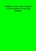 Firefighter 1 Exam 2026&ndash;2027 &vert; Practice Questions & Answers &vert; Complete FF1 Study Guide & Certification Exam Prep