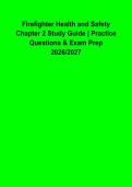 Firefighter Health & Safety Chapter 2 Exam 2026&ndash;2027 &vert; Practice Questions & Answers &vert; Complete Firefighter Study Guide
