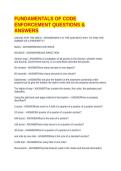 FUNDAMENTALS OF CODE ENFORCEMENT QUESTIONS & ANSWERS