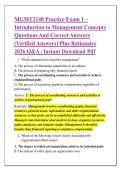 MGMT2140 Practice Exam 1 &ndash; &NewLine;Introduction to Management Concepts &NewLine;Questions And Correct Answers &NewLine;&lpar;Verified Answers&rpar; Plus Rationales &NewLine;2026 Q&A &vert; Instant Download Pdf 