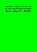 Wisconsin Firefighter 1 State Exam 2026&ndash;2027 &vert; Practice Questions & Answers &vert; Complete FF1 Certification Study Guide