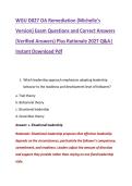 WGU D027 OA Remediation &lpar;Michelle's &NewLine;Version&rpar; Exam Questions and Correct Answers &NewLine;&lpar;Verified Answers&rpar; Plus Rationale 2027 Q&A&vert; &NewLine;Instant Download Pdf 