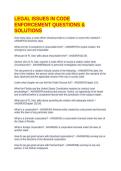 LEGAL ISSUES IN CODE ENFORCEMENT QUESTIONS & SOLUTIONS 
