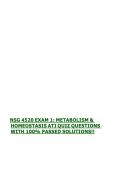 NSG 4520 Exam 1&colon; Metabolism & Homeostasis ATI Quiz Questions & Answers &lpar;2026&sol;2027&rpar;