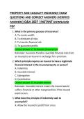 Property and Casualty Insurance Exam Questions and Correct Answers