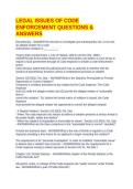 LEGAL ISSUES OF CODE ENFORCEMENT QUESTIONS & ANSWERS