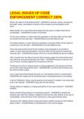 LEGAL ISSUES OF CODE ENFORCEMENT CORRECT 100&percnt;