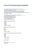 Chem 134 Ch16&period;&lpar;Acid Base Equilibria&rpar;&period;  Questions and Answers