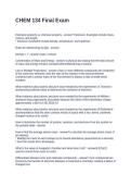 CHEM 134 Final Exam Questions with Correct Answers