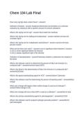 Chem 134 Lab Final&period; Questions and Answers