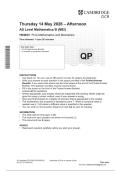 OCR AS Mathematics B MEI June 2026 H630-01 Pure Mathematics and Mechanics Question Paper
