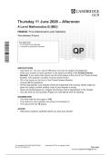 OCR A Level Mathematics B MEI June 2026 H640-02 Pure Mathematics and Statistics Question Paper