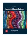 Instructor Manual For Employment Law for Business 11th Edition &vert; Dawn Bennett-Alexander &vert; Chapters 1-16