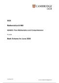 OCR A Level Mathematics B MEI June 2026 H640-03 Pure Mathematics and Comprehension Mark Scheme
