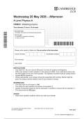 OCR A Level June 2026 Physics A Paper 1 Question Paper