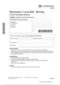 OCR A Level Computer Science June 2026 H446-02 Algorithms and Programming Question Paper