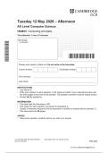OCR AS Level Computer Science June 2026 H046-01 Computing Principles Question Paper
