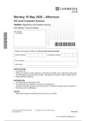 OCR AS Level Computer Science June 2026 H046-02 Algorithms and Problem Solving Question Paper