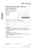 OCR A Level Computer Science June 2026 H446-01 Computer Systems Question Paper