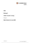 OCR AS Level June 2026 Biology A Paper 1 Mark Scheme