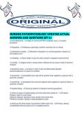 NURSING PATHOPHYSIOLOGY UPDATED ACTUAL ANSWERS AND QUESTIONS SET A&period;pd