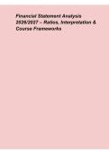 Financial Statement Analysis 2026&lowbar;2027 &ndash; Ratios&comma; Interpretation & Course Frameworks