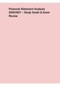 Financial Statement Analysis 2026&lowbar;2027 &ndash; Study Guide & Exam Review