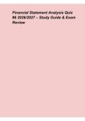 Financial Statement Analysis Quiz -6 2026&lowbar;2027 &ndash; Study Guide & Exam Review