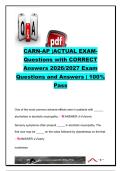 CARN-AP Certification Exam 2026&sol;2027 &ndash; 200&plus; Questions & Answers&comma; Addiction Nursing&comma; AUD&comma; OUD&comma; MAT & Pharmacology